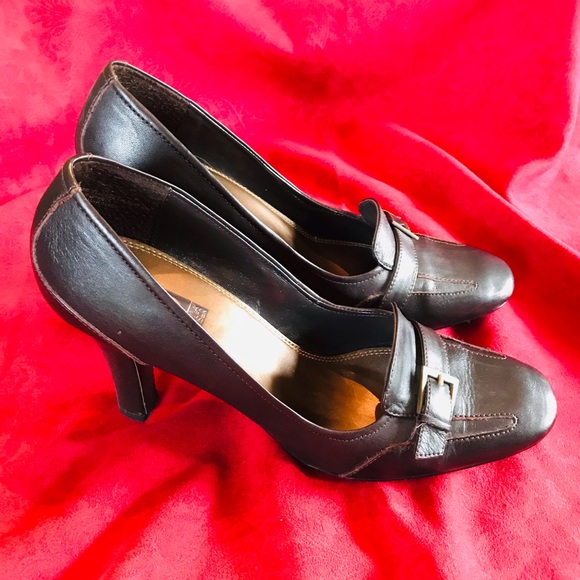 Victoria Spenser pumps, brown leather, size 8 - Picture 1 of 10